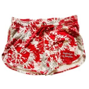 University Maryland terrapins Colosseum Womens Tie-Dye Sweat‎ Shorts Red M Terps
